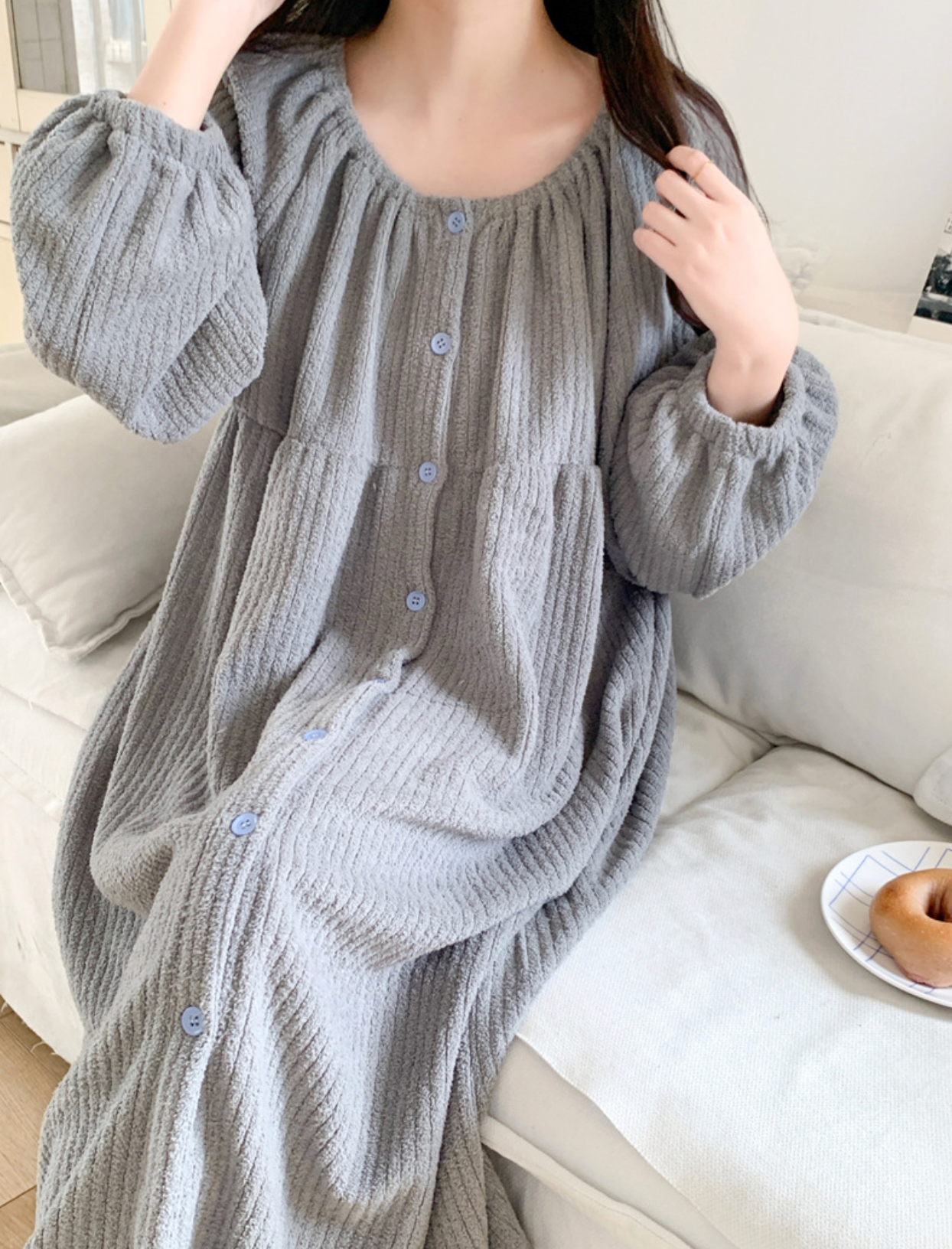 Soft Fleece Couple Pajama Set & Nightgown