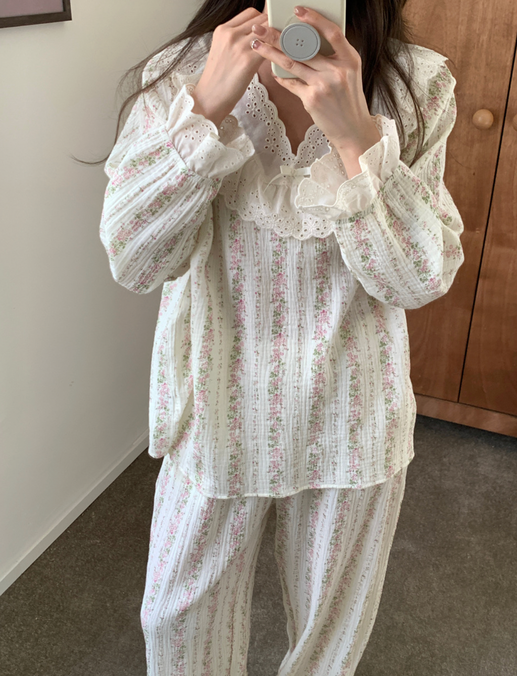 Romantic Pink Flower Organic Cotton Pajamas