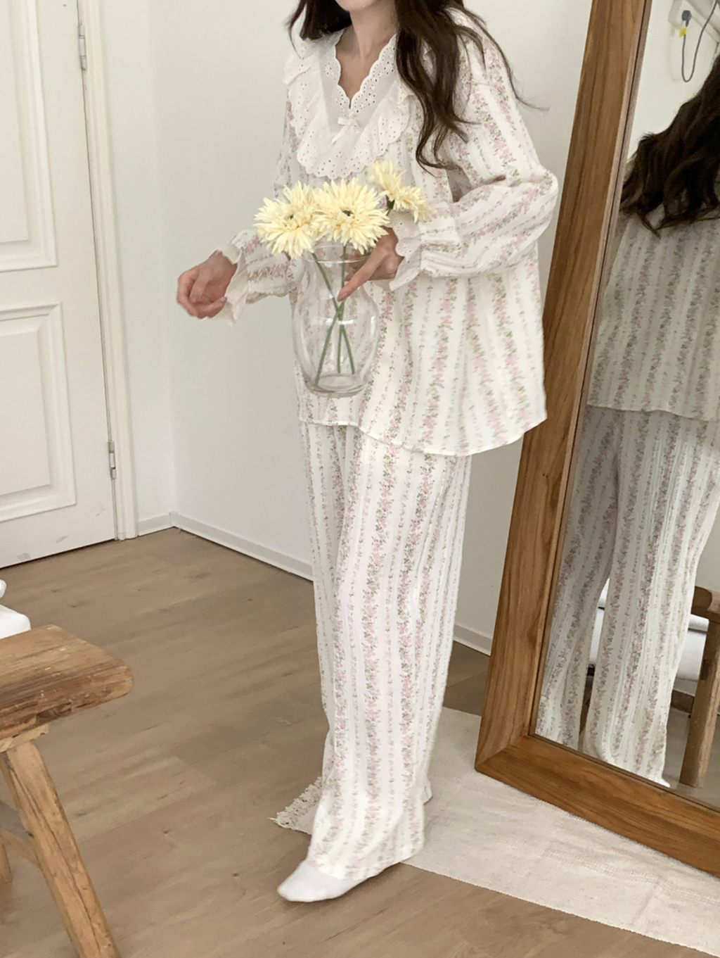 Romantic Pink Flower Organic Cotton Pajamas