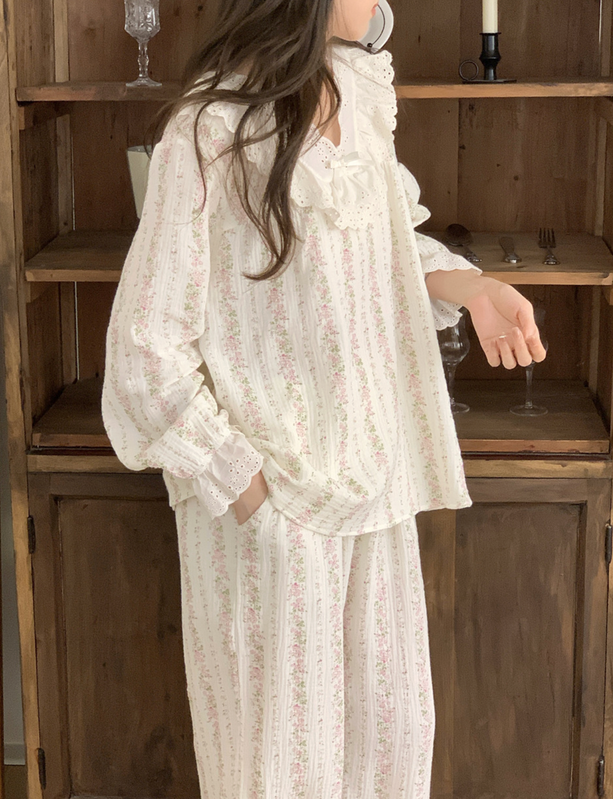 Romantic Pink Flower Organic Cotton Pajamas